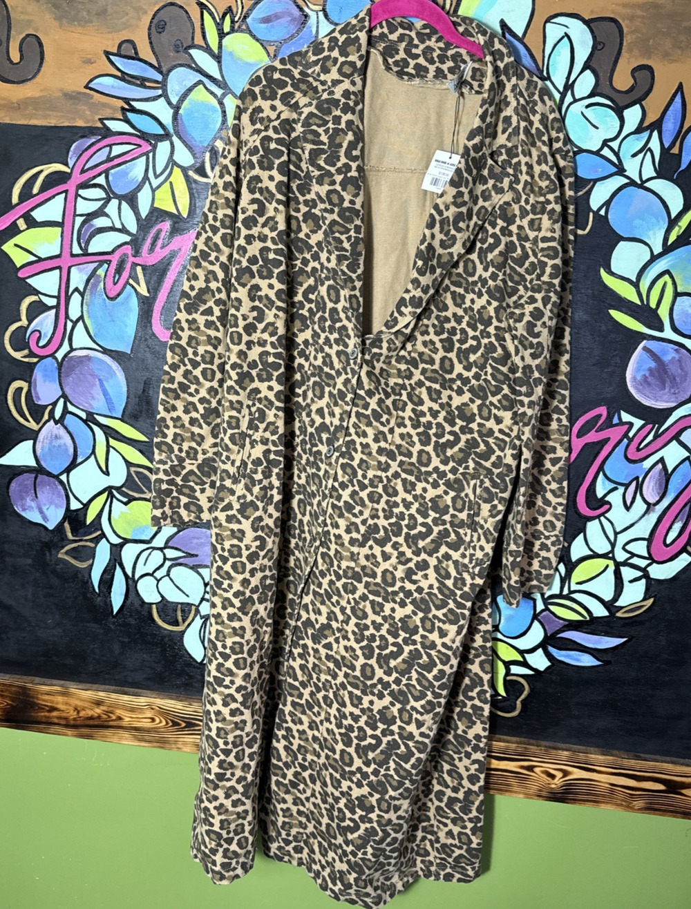 Davi & Dani On The Run Denim Leopard Coat, Medium